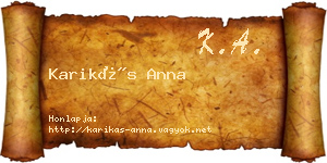 Karikás Anna névjegykártya