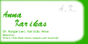anna karikas business card